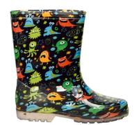 A2Z 4 Kids Stivali da pioggia per ragazzi, antiscivolo, impermeabili, in PVC, scarpe da neve con design galosce monstar, stivali di gomma leggeri, perfetti per tutti i giorni, Nero , 23 EU