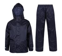 A2Z 4 Kids Tuta antipioggia impermeabile con cappuccio con borsa per il trasporto abbinata, giacca leggera e pantaloni, con tasche, per bambini dai 3 ai 14 anni, Marina Militare, 5-6 Anni