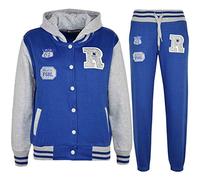 A2Z 4 Kids - Tuta da baseball, logo NYC Fox, giacca con cappuccio e pantaloni sportivi, unisex, per bambini FOX Royal Blue & Grey 7-8 Anni