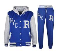 A2Z 4 Kids Unisex Ragazze E Ragazzi Baseball Tuta R Fashion Fox And NYC Felpa Con Cappuccio Giacca Varsity Stile Cappotto Maniche Lunghe Pantaloni Della Tuta Completo Sportivo Bambini Età 2-13 Anni