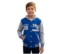 A2Z 4 Kids Unisex Ragazzi Ragazze Giacca con Cappuccio Baseball - NY Jacket Royal 9-10