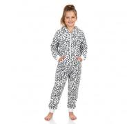 A2Z 4 Kinder Ragazze Ragazzi Leopardo Nevicare Kostüm Jumpsuits Weich Plüsch Vlies - E.Soft Leopard Snow 7-8