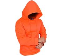 A2Z 4 Uomini Vello Felpa con Cappuccio Maglione - Plain Sweatshirt Neon Orange XXL