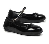 A2Z Ballerine Megan da donna senza lacci con cinturino e fibbia, in poliuretano nero opaco e nero, eleganti scarpe comode per tutti i giorni da donna, eleganti scarpe casual per ufficio, scuola, feste