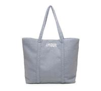 A2Z Borsa tote Borg da donna con slogan ricamato AMOUR CHERIE morbida al tatto in pile grande borsa a tracolla leggera riutilizzabile borsa per la spesa elegante borsa per tutti i giorni taglia unica