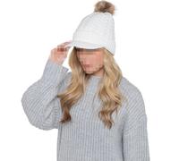 A2Z Donna Cappello Cavo Maglia con Visiera Sherpa Staccabile Pom Inverno Caldo