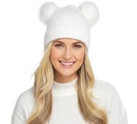 A2Z Donna Cappello Twist IN Maglia Spazzolato a Coste Pompon Inverno Caldo Cozy