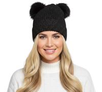 A2Z Donna Cappello Twist IN Maglia Spazzolato a Coste Pompon Inverno Caldo Cozy
