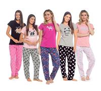 A2Z Donna Manica Corta Pigiama Floreale E Carino Stampe Animalier Soft Jersey Di