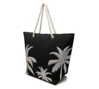 A2Z Grande borsa da spiaggia da donna con manici in corda chiusura a zip borsa estiva a spalla shopper vacanza borsa da viaggio stampa palma tropicale ananas conchiglia leggera taglia unica, Palma
