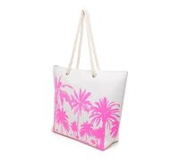 A2Z Grande borsa da spiaggia da donna con manici in corda chiusura a zip borsa estiva a spalla shopper vacanza borsa da viaggio stampa palma tropicale ananas conchiglia leggera taglia unica, Palma