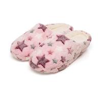 A2Z Pantofole da donna rosa a forma di stella, calde pantofole da casa in peluche per interni da donna, con fodera in morbido pile, suola antiscivolo, comode pantofole invernali in memory foam per