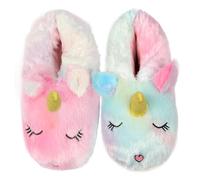 A2Z Pantofole per bambini e ragazze da donna a forma di unicorno, morbide e calde, in peluche 3D, con faccia di animale, per interni, graziose scarpe rosa arcobaleno accoglienti, suola antiscivolo
