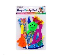 A2Z Set di accessori per feste di compleanno per bambini, kit di accessori con soffianti, maschera, cappello da festa, palloncini, creatori di rumore e forniture per celebrazioni, colori assortiti per