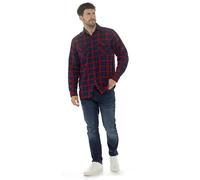 A2Z Uomo Camicia IN Maglia Tinto Trapuntato a Quadri Lumberjack Fuori Spazzolato