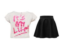 a2z4kids Nuovo Bambini Ragazze It's My Life! Stampare - It's My Life Crop & Legging White 11-12