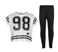 A2Z4Kids Top Bambina 98 Stampa Elegante Corto & Moda Set Leggings Age5-1