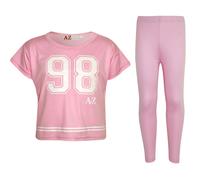 A2Z4Kids Top Bambina 98 Stampa Elegante Corto & Moda Set Leggings Age5-1