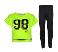 A2Z4Kids Top Bambina 98 Stampa Elegante Corto & Moda Set Leggings Age5-1