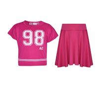 A2Z4Kids Top Bambina 98 Stampa Elegante Corto & Skater Gonna Set Età 5-13 Anni