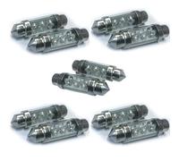 A2ZWORLD 10 Lampade Led T11 C5W Siluro 39mm Con 6 Led F3 Colore Verde Green 12V 0,2W