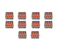 A2ZWORLD 10 Morsetti A Molla Con Connettori Terminali, Conduttore Per Cavi Fili Elettrici Riutilizabile, Elevata Sicurezza (4 Porte)