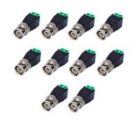 A2ZWORLD 10 Pezzi Adattatore da BNC Maschio a Morsetto A Vite, Connettore Compatibile Per Telecamere DVR Videosorveglianza CCTV