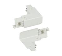 A2ZWORLD 2 Pezzi Connettore Giunto Angolare Forma L, Lato Destro Colore Bianco, Per Sistema Binario Trifase