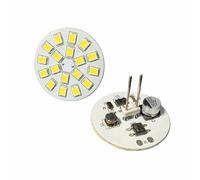 A2ZWORLD 2 Pezzi Lampadina LED G4 Bispina 12V 24V DC, 3W 300LM, Bianco Caldo 3000K, Attacco Centrale, Luce Unidirezionale Verso il Basso, 18 SMD 2835, Ultra Slim Ø28mm