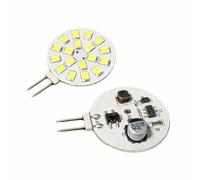 A2ZWORLD 2 Pezzi Lampadina LED G4 Bispina 12V 24V DC, 3W 300LM, Bianco Freddo 6000K, 18 SMD 2835, Ultra Slim Ø28mm, Luce Unilaterale