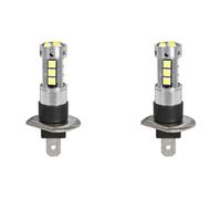 A2ZWORLD 2 Pezzi Lampadine LED H1 12V 24V Canbus, Luce per Fendinebbia Auto e Camion, 15 SMD 3030 400lm 8W, Bianco 6500K, 45mm