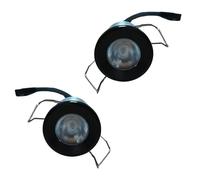 A2ZWORLD 2 Pezzi Mini Faretto Led Da Incasso Rotondo, Carcassa Nera, Bianco Caldo 3000K, 2,5W 220LM 220V, Ø32*29mm, Foro 27mm, Angolo 15° IP20