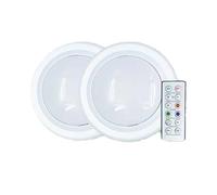 A2ZWORLD 2 Pezzi Mini Lampada LED RGB 0.5W per la Casa e Esterno, Telecomando Dimmerabile con 4 Modalità di Funzione, 16 Colori, Timer, Controllo Remoto, Adesive