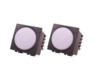 A2ZWORLD 2 Pezzo Lampada di Emergenza LED 220V 0,5W 80LM, Occupa 2 Posti, Colore Nero, Compatibile Con Bticino Living International, Autonomia 3 Ore, Anti Black Out, Interruttore On/Off