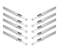 A2ZWORLD 20 Metri Profilo in Alluminio per Striscia LED (10 Pezzi da 2 Metri), Standard Alta, 14,2x14,3mm, Interno 10mm, Copertura Opaca, Tappi Chiusura e Clip Fissaggio Inclusi