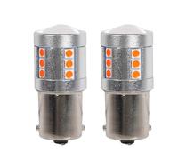 A2ZWORLD 2pcs Lampada Led 41mm, 12V 24V, Auto Camion, Canbus, BAU15S 1156 PY21W S25, 21 SMD 3030, 300lm 3.5W, Piedi Assimetrici 150° (Luce Rosso)