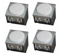 A2ZWORLD 4 Pezzi Lampada LED Segnapasso 220V, Compatibile Con Bticino Living Tech, Colore Grigio, Luce 6000K, Da Incasso Occupa 2 Posti, Interruttore ON OFF