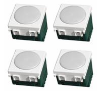 A2ZWORLD 4 Pezzi Lampada LED Segnapasso 220V, Compatibile Con Vimar Plana, Luce 6000K, Da Incasso Occupa 2 Posti, Interruttore ON OFF, Colore Bianco