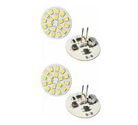 A2ZWORLD 4 Pezzi Lampadina LED G4 Bispina 12V 24V DC, 3W 300LM, Bianco Caldo 3000K, Attacco Centrale, Luce Unidirezionale Verso il Basso, 18 SMD 2835, Ultra Slim Ø28mm