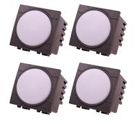 A2ZWORLD 4 Pezzo Lampada di Emergenza LED 220V 0,5W 80LM, Occupa 2 Posti, Colore Nero, Compatibile Con Bticino Living International, Autonomia 3 Ore, Anti Black Out, Interruttore On/Off