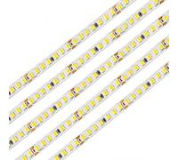 A2ZWORLD 5 Kit 24V Striscia Led SMD Da 10 Metri (Totale 50 Metri), 20W/M 135lm/W 238SMD/M, Bianco Freddo 6500K, Larga 10mm, Dimmerabile PWM, Tagliabile ogni 7 smd da 29mm, IP20, CRI>80