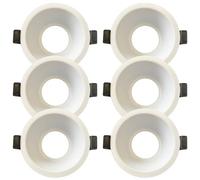 A2ZWORLD 6 Pezzi Porta Faretto da Incasso Bianco Ø96mm, Foro 75mm, Profondità 60mm, Effetto Retro-Illuminato Anti-Glare, Compatibile Lampade LED GU10/MR16 - Ghiera Rotonda in Alluminio