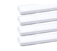 A2ZWORLD 8 Metri di Profilato Alluminio Per Striscia Led, Completo Di Copertura Tappi e Gancio, 4 Kit da 2 Metri Standard Bianco Interno 12.4mm (17,4X7mm Bianco)
