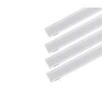 A2ZWORLD 8 Metri di Profilato Alluminio Per Striscia Led, Completo Di Copertura Tappi e Gancio, 4 Kit da 2 Metri Angolare 45° Interno 12.1mm (19X19mm)