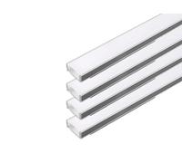 A2ZWORLD 8 Metri di Profilato Alluminio Per Striscia Led, Completo Di Copertura Tappi e Gancio, 4 Kit da 2 Metri Standard Interno 15.7mm (17.6X6.9mm)