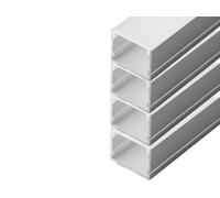 A2ZWORLD 8 Metri di Profilato Alluminio Per Striscia Led, Completo Di Copertura Tappi e Gancio, 4 Kit da 2 Metri Larga Alta Interno 27mm (30X20mm)