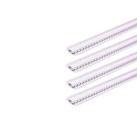 A2ZWORLD 8 Metri di Profilato Alluminio Per Striscia Led, Completo Di Copertura Tappi e Gancio, 4 Kit da 2 Metri Incasso Cartongesso Larga con Alette a Scomparsa Interno 20.7mm (61,5X14mm)