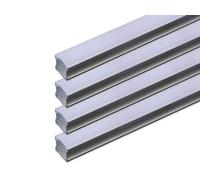 A2ZWORLD 8 Metri di Profilato Alluminio Per Striscia Led, Completo Di Copertura Tappi e Gancio, 4 Kit da 2 Metri Alta Profonda Interno 12.4mm (17,2X14,4mm)