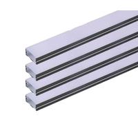 A2ZWORLD 8 Metri di Profilato Alluminio Per Striscia Led, Completo Di Copertura Tappi e Gancio, 4 Kit da 2 Metri Larga Interno 20mm (23,5X10mm)