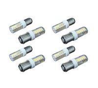 A2ZWORLD 8 Pezzi Lampadina LED BA15D G18 12V 24V DC, 4W 400LM, Bianco Caldo 3000K, 33 SMD 2835, Luce 360°, Ø15x53mm, per Camper Barca Impianti Fotovoltaici e Segnalazione